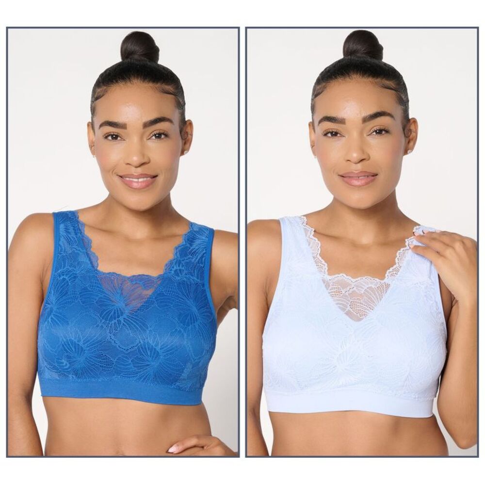 Breezies Women's Bra Sz M Seamless Lace Cami Bras Multi-colored